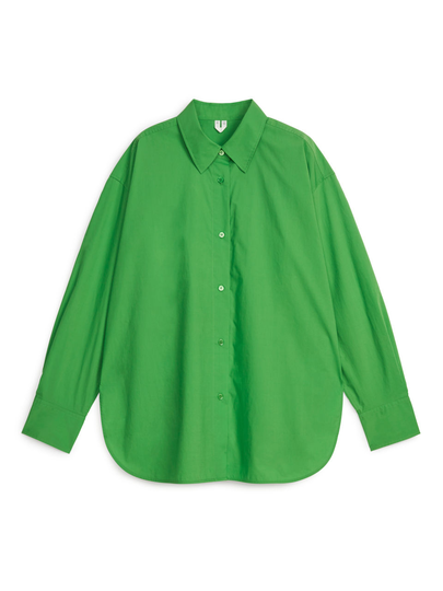 Relaxed Poplin Shirt - Green