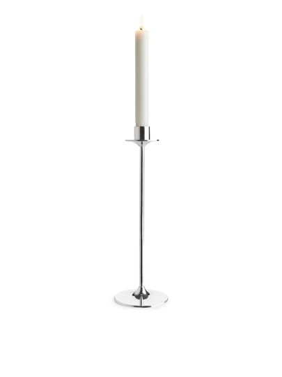 Brass Candle Holder 29 cm - Silver