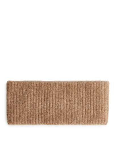 Alpaca Blend Knitted Headband - Beige