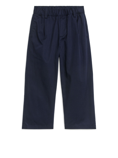 Wide Cotton Chinos - Blue