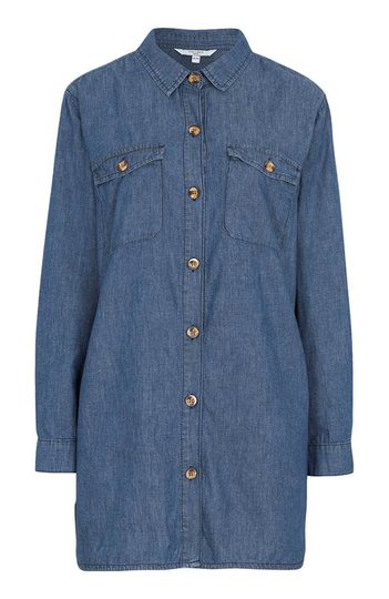Cellbes Lång jeansskjorta Mörkblå Denim