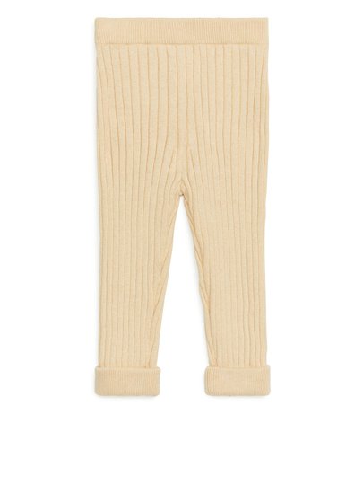 Cotton Wool Leggings - Beige