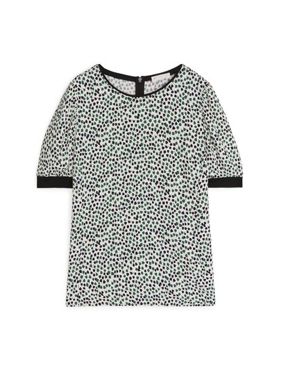 Floral Crêpe Top - White