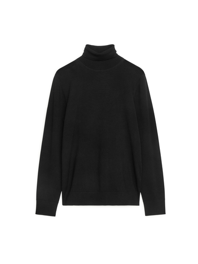 Merino Roll Neck - Black