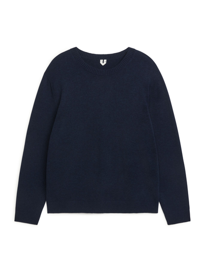 Merino Crew-Neck Jumper - Blue