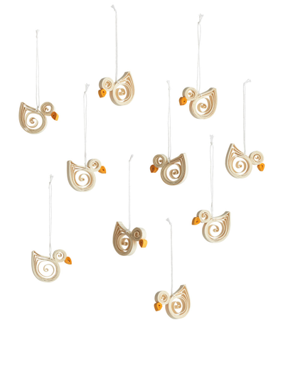 Afroart Paper Ornaments Set of 10 - Beige