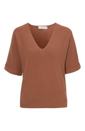 Cream Stickad jumper med pingvinärm Sillar Kamel