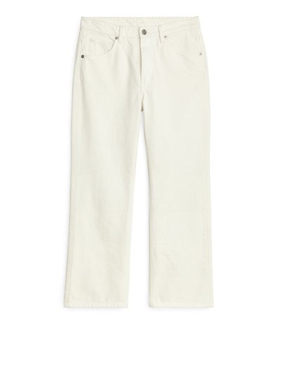 FLARED Cropped Jeans - White