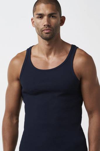 Bread & Boxers Linne Tank Ribbed Blå