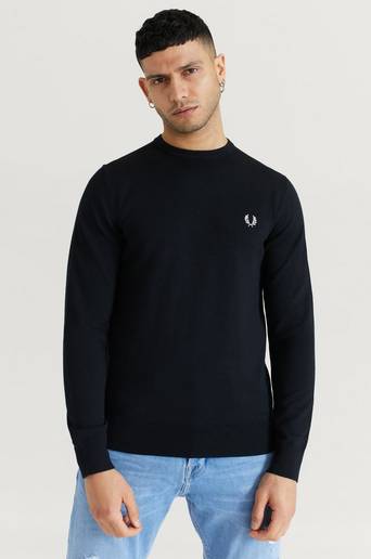 Fred Perry Stickad Tröja Classic C/N Jumper Svart