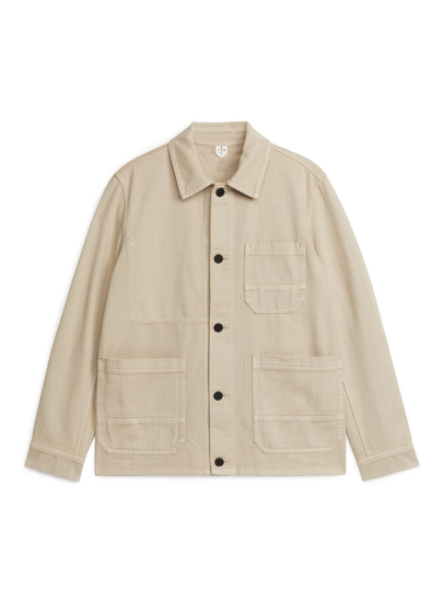 Overdyed Twill Overshirt - Beige