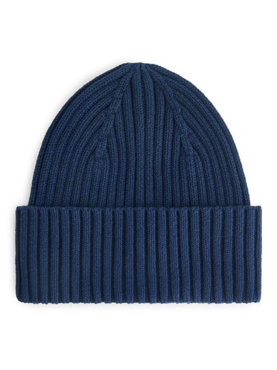 Rib Knit Beanie - Blue