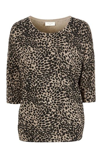Freequent Leopardmönstrad tröja Jone Beige Mönstrad
