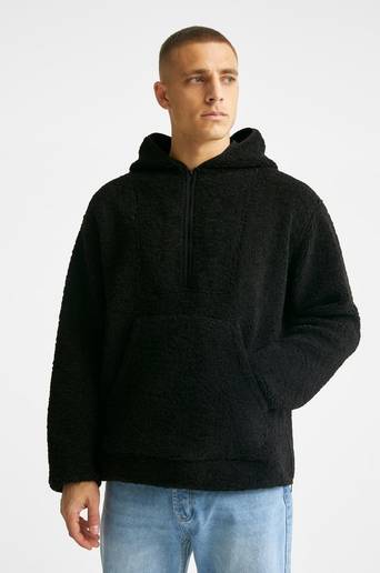 William Baxter Hoodie Anorak Pile Svart