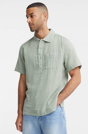 Studio Total Soft Half Placket Shirt Grön