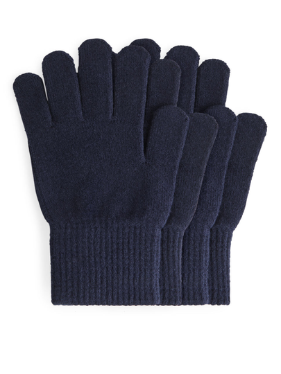 Organic Cotton Gloves - Blue