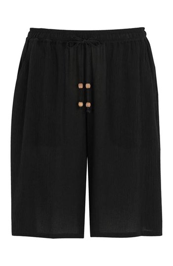 Cellbes Shorts i crêpe med resårlinning Svart