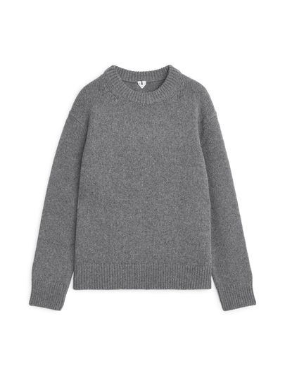 Heavy Knit Wool Jumper - Grey
