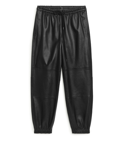 Leather Joggers - Black