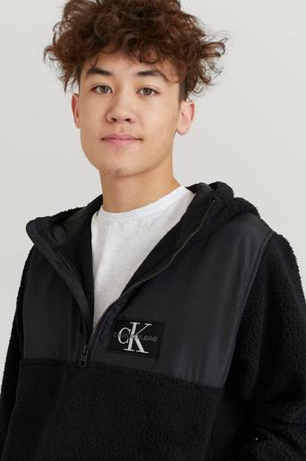 Calvin Klein Hoodie Teddy Zip Up Hoodie Svart