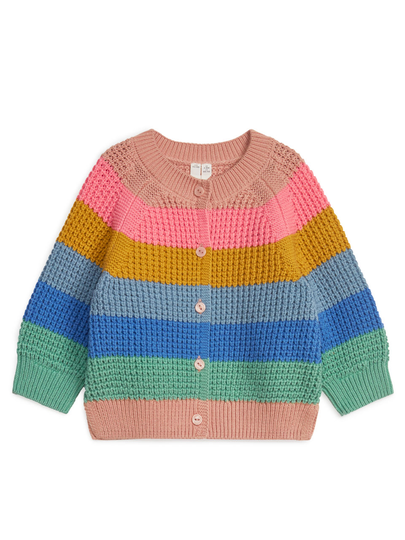 Knitted Cotton Cardigan - Pink