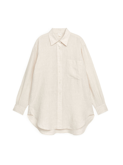 Oversized Linen Shirt - Beige