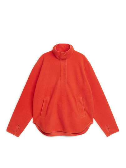 Pop-Over Fleece Jacket - Orange