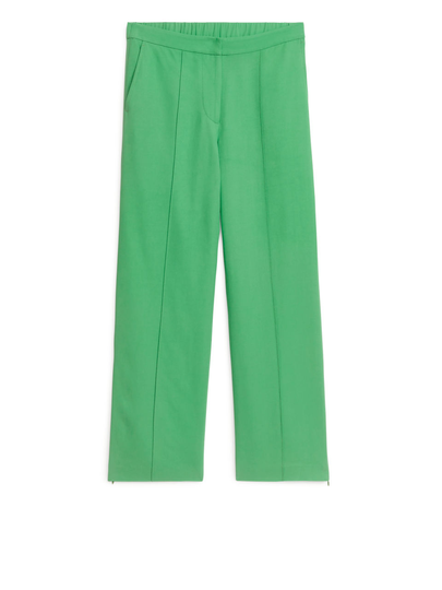 Viscose Lyocell Blend Trousers - Green