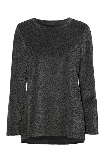 Cellbes Velourtröja med slits Leopard