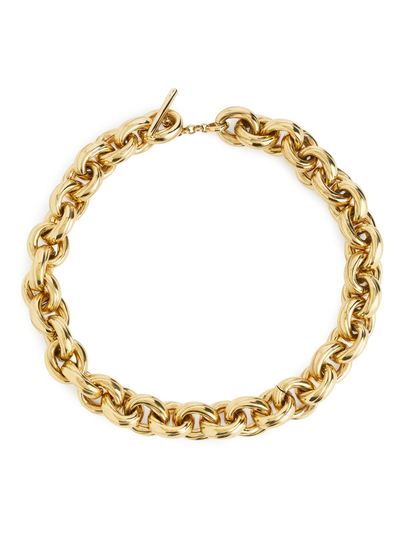 Chunky Gold-Plated Necklace - Brown