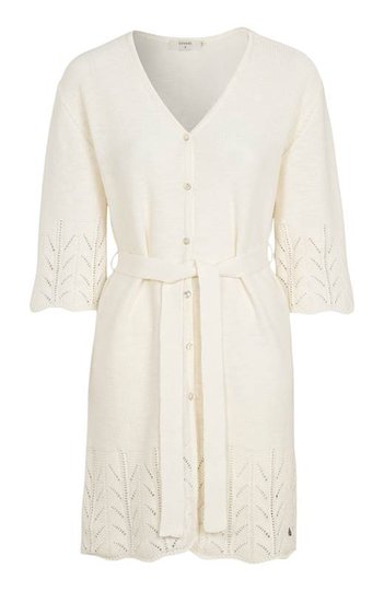 Cream Stickad långcardigan Pina Offwhite