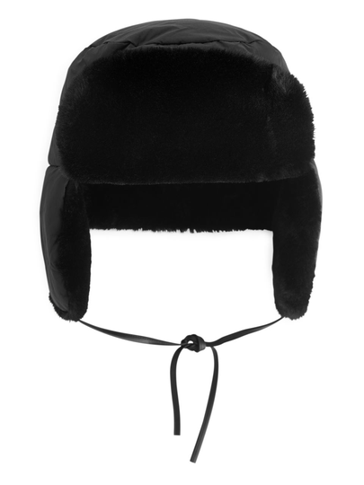 Faux Fur Trapper Hat - Black