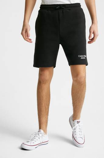 Calvin Klein Shorts Stacked Logo Relaxed Shorts Svart