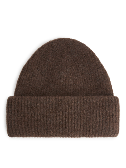 Double-Fold Alpaca Merino Beanie - Orange