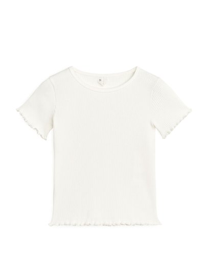 Rib Jersey Top - White