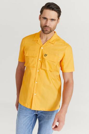 Lyle & Scott Kortärmad Skjorta Utility Pocket Shirt Gul