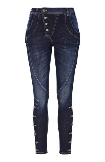 Cellbes Boyfriendjeans med knappgylf Mörkblå Denim
