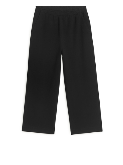 Cropped Jersey Trousers - Black