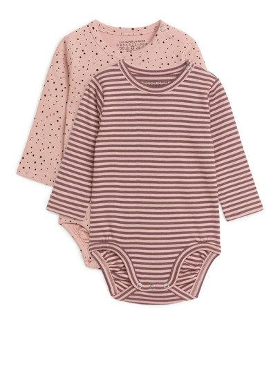 Long-Sleeve Bodysuits Set of 2 - Orange