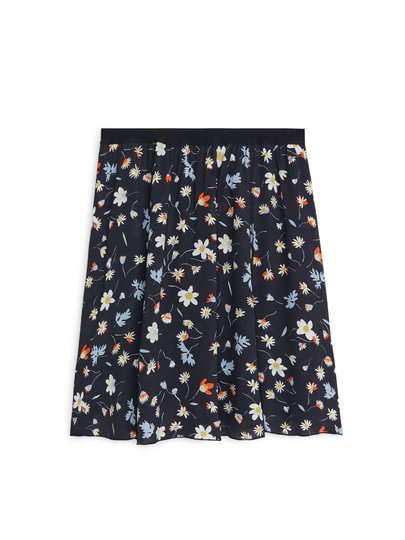 Short Floral Skirt - Black