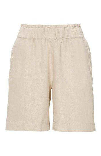 Cellbes Shorts i linnemix med resårmidja Beige