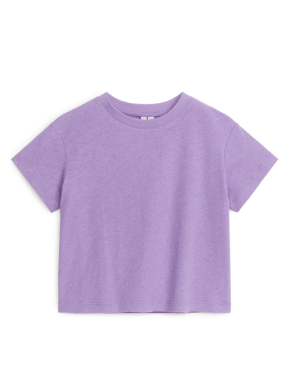 Linen Blend T-Shirt - Purple