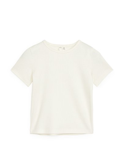 Cotton Lyocell Rib Top - White