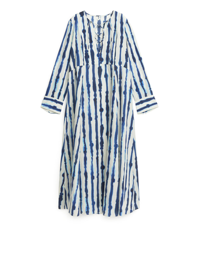 Lace-Up Maxi Dress - Blue