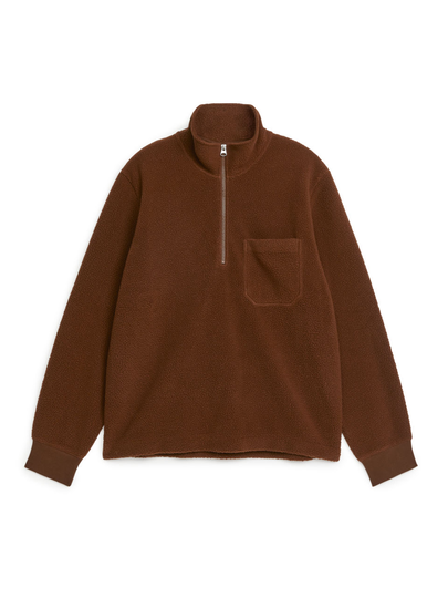 Half-Zip Fleece Jumper - Beige