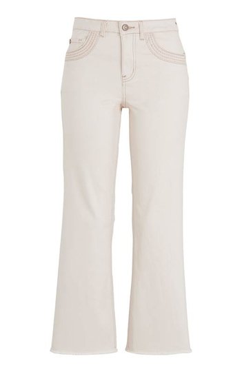 Cream Ankeljeans i bootcutmodell Liva Offwhite