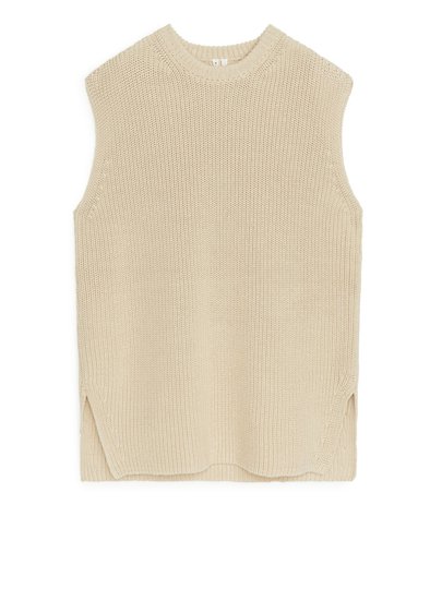 Knitted Vest - Beige