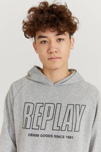 Replay Hoodie Grå