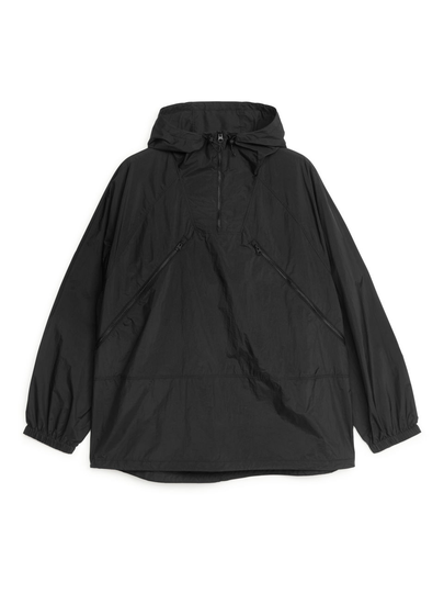 Lightweight Nylon Anorak - Black