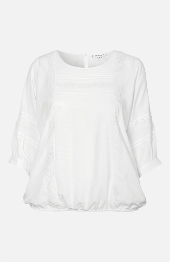 Blus med spetsdetaljer Kofu